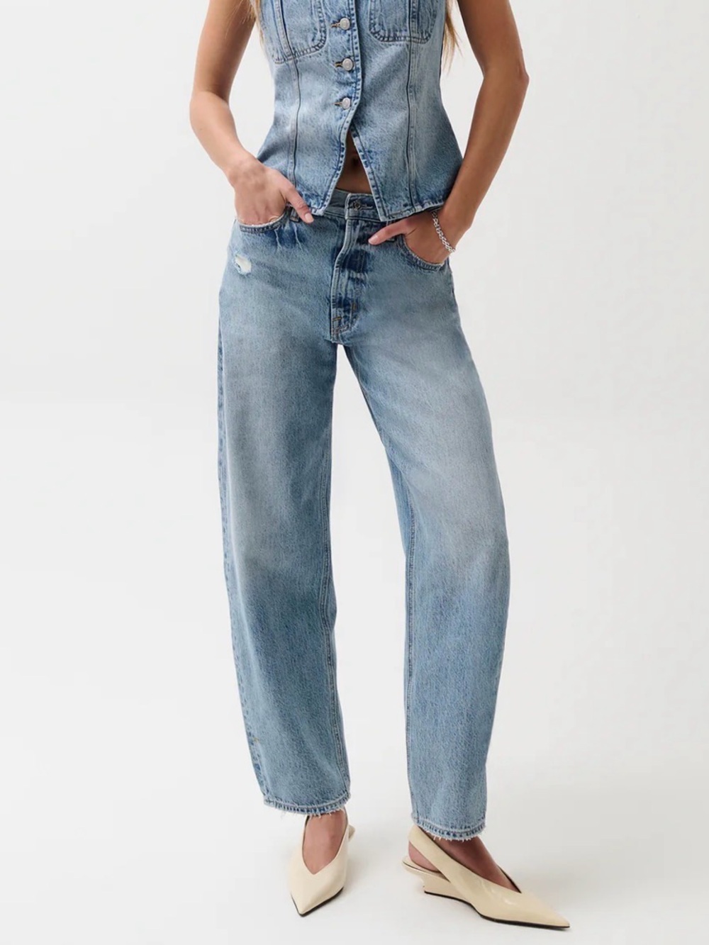 NEW Pistola high rise barrel jeans